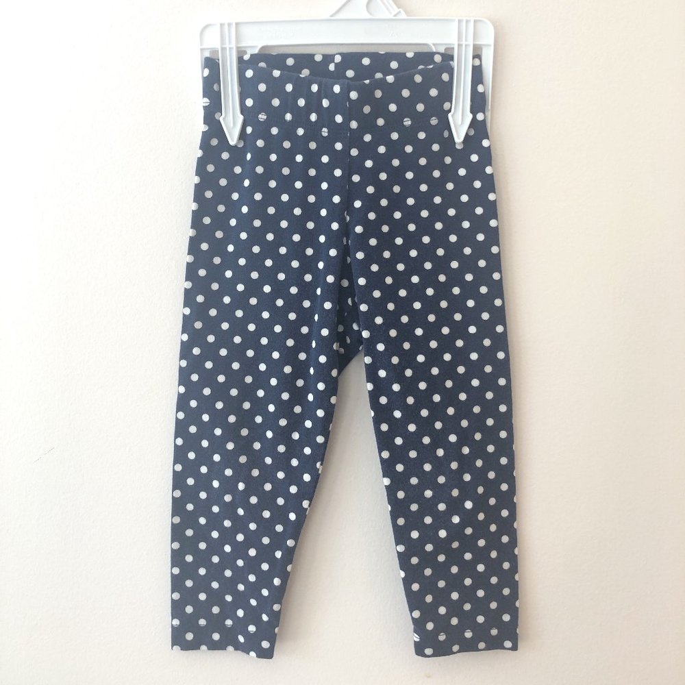 Baby Boden Navy White Polka-Dot Leggings